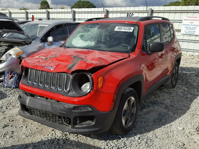 ZACCJAAT9GPE09708 - 2016 JEEP RENEGADE S RED photo 2