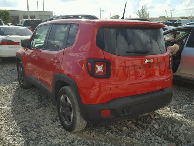 ZACCJAAT9GPE09708 - 2016 JEEP RENEGADE S RED photo 3