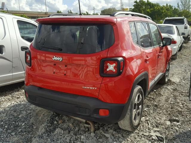 ZACCJAAT9GPE09708 - 2016 JEEP RENEGADE S RED photo 4