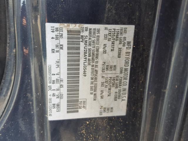 5LMFU28A9YLJ35469 - 2000 LINCOLN NAVIGATOR 蓝色 照片 10