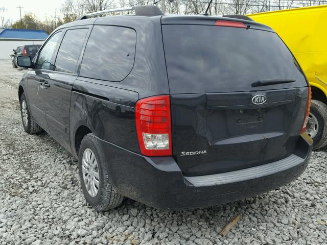 KNDMG4C75B6364332 - 2011 KIA SEDONA LX BLACK photo 3