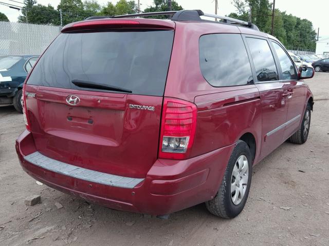 KNDMC233186048836 - 2008 HYUNDAI ENTOURAGE MAROON photo 4