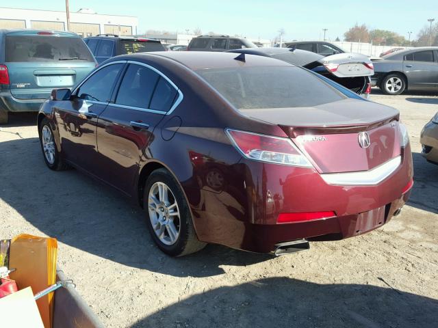 19UUA8F55AA017504 - 2010 ACURA TL BURGUNDY photo 3