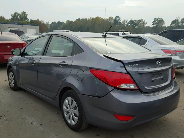 KMHCT4AE4GU017694 - 2016 HYUNDAI ACCENT SE GRAY photo 3