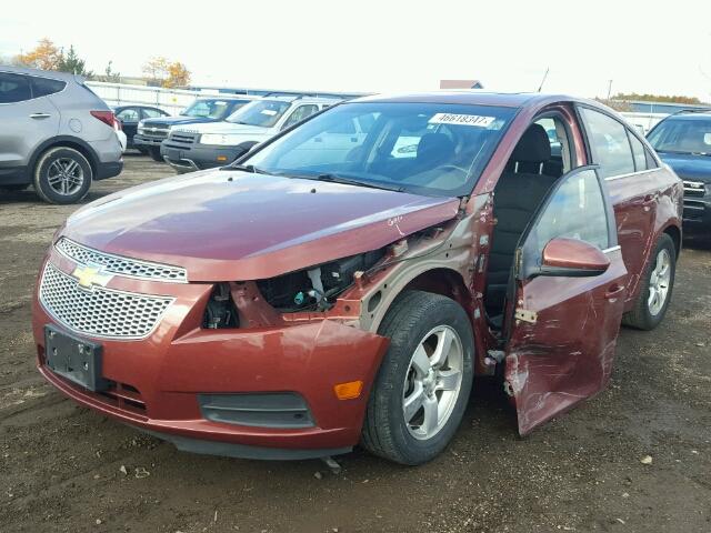 1G1PF5SC1C7181227 - 2012 CHEVROLET CRUZE LT ORANGE photo 2