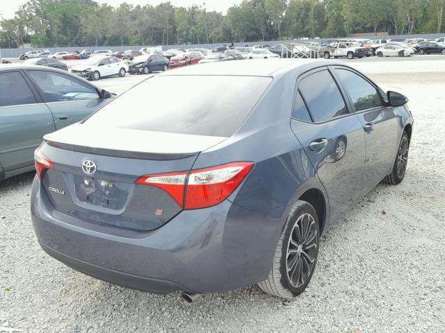 2T1BURHE8FC311286 - 2015 TOYOTA COROLLA L GRAY photo 4