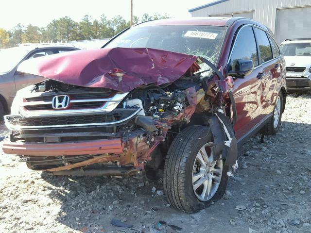 5J6RE3H57AL030357 - 2010 HONDA CR-V EX BURGUNDY photo 2