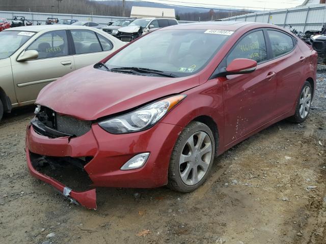 KMHDH4AE3CU244763 - 2012 HYUNDAI ELANTRA GL RED photo 2