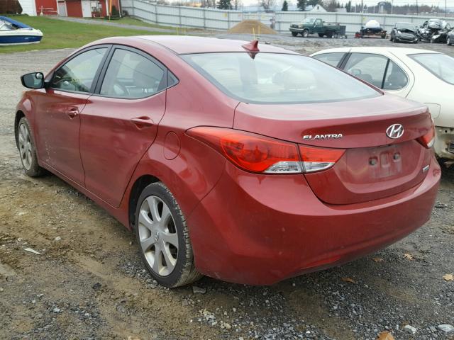 KMHDH4AE3CU244763 - 2012 HYUNDAI ELANTRA GL RED photo 3