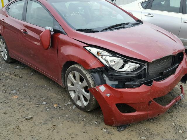 KMHDH4AE3CU244763 - 2012 HYUNDAI ELANTRA GL RED photo 9