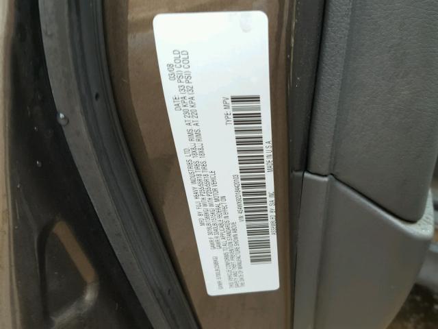 4S4WX92D184420103 - 2008 SUBARU TRIBECA LI 棕色 照片 10