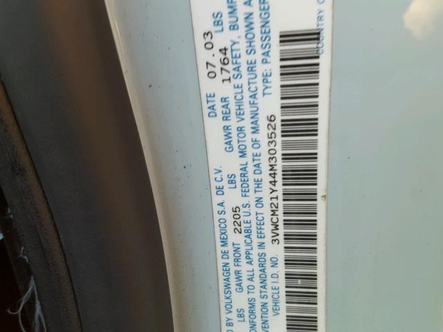 3VWCM21Y44M303526 - 2004 VOLKSWAGEN NEW BEETLE 青绿色 照片 10