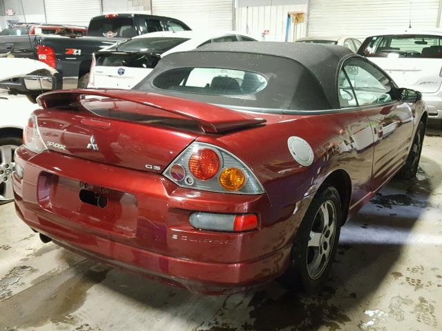 4A3AE45G73E066696 - 2003 MITSUBISHI ECLIPSE MAROON photo 4