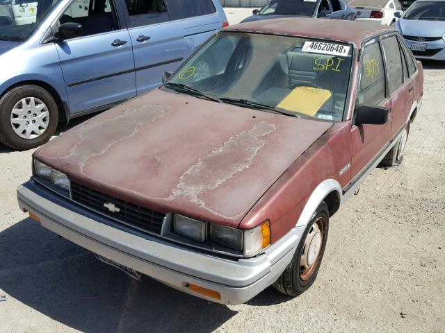 1Y1SK194XGZ169846 - 1986 CHEVROLET NOVA RED photo 2