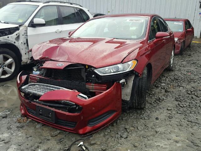 3FA6P0H76DR104978 - 2013 FORD FUSION SE RED photo 2