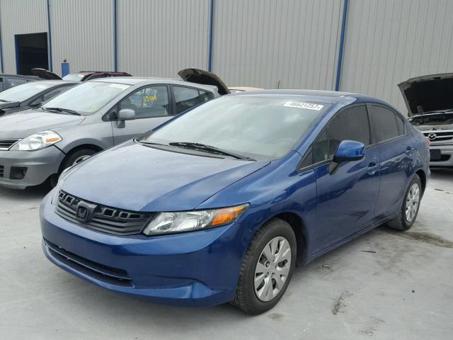 19XFB2F59CE057702 - 2012 HONDA CIVIC LX BLUE photo 2