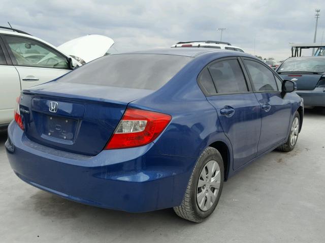 19XFB2F59CE057702 - 2012 HONDA CIVIC LX BLUE photo 4