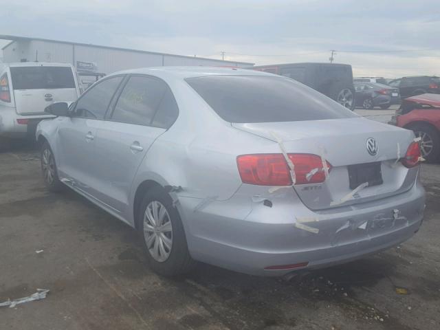 3VW2K7AJ3CM357500 - 2012 VOLKSWAGEN JETTA BASE SILVER photo 3