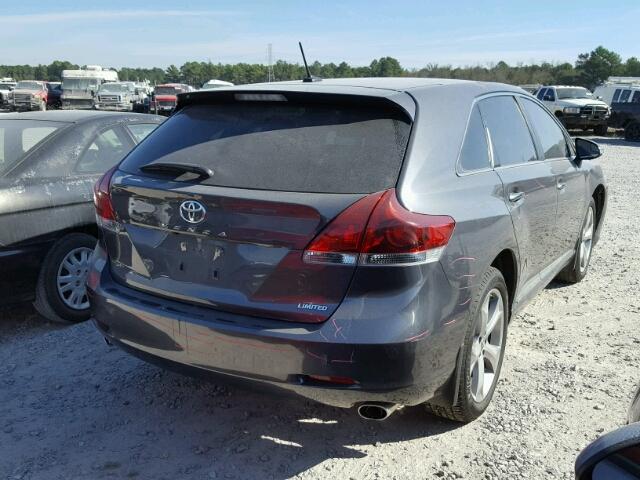 4T3ZK3BB1DU056788 - 2013 TOYOTA VENZA LE GRAY photo 4