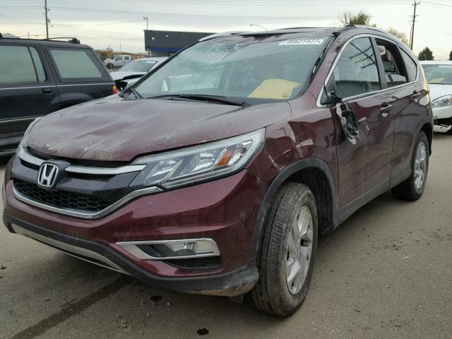 2HKRM4H76FH674931 - 2015 HONDA CR-V EXL RED photo 2