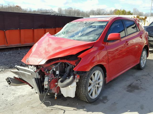 2T1GE40E39C004002 - 2009 TOYOTA COROLLA MA RED photo 2