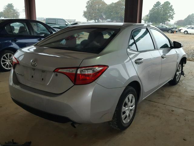 5YFBURHE9EP133838 - 2014 TOYOTA COROLLA L SILVER photo 4