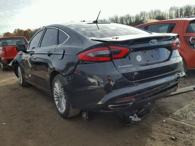 3FA6P0H97ER368200 - 2014 FORD FUSION SE BLACK photo 3