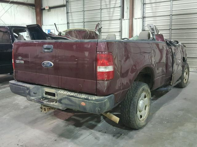 1FTRF12246NA15610 - 2006 FORD F150 MAROON photo 4