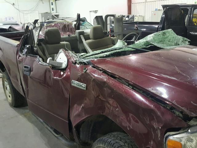 1FTRF12246NA15610 - 2006 FORD F150 MAROON photo 9