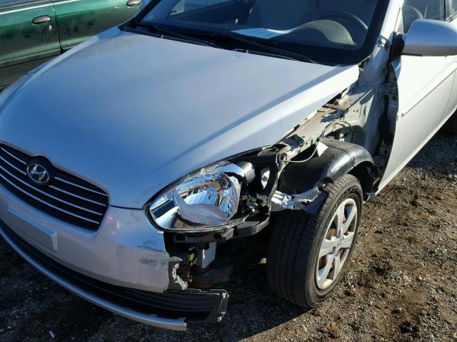 KMHCN46C39U285382 - 2009 HYUNDAI ACCENT GLS SILVER photo 9