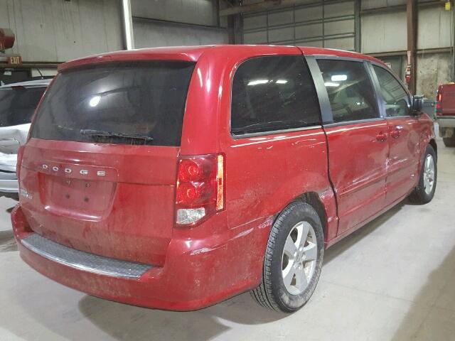 2C4RDGBG8DR715733 - 2013 DODGE GRAND CARA RED photo 4