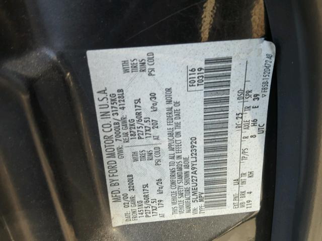 5LMEU27A9YLJ23920 - 2000 LINCOLN NAVIGATOR 黑色 照片 10