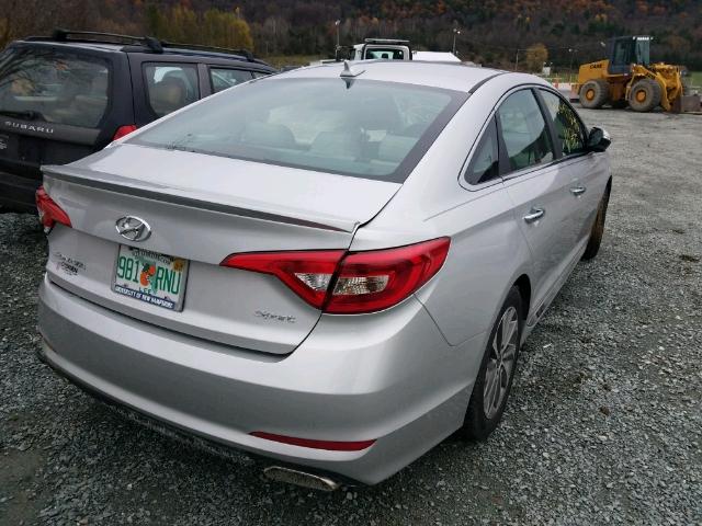 5NPE34AF3FH050393 - 2015 HYUNDAI SONATA SPO SILVER photo 4