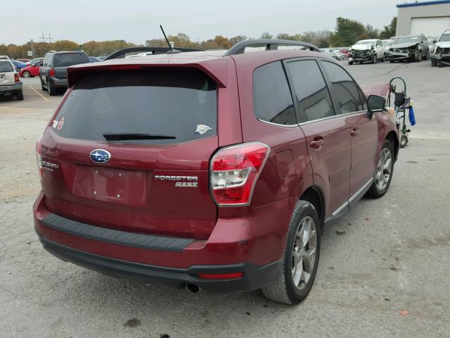 JF2SJAUC2FH419026 - 2015 SUBARU FORESTER 2 RED photo 4