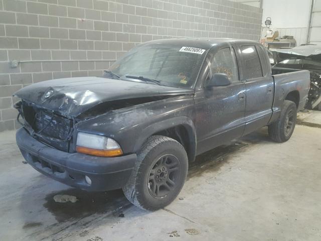 1D7HL38N34S612981 - 2004 DODGE DAKOTA QUA BLACK photo 2