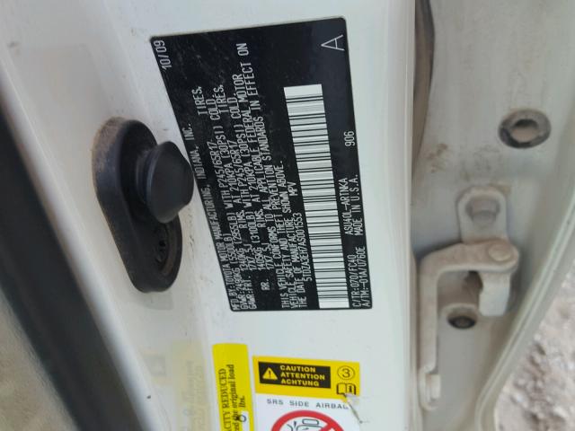 5TDZA3EH7AS001553 - 2010 TOYOTA HIGHLANDER WHITE photo 10