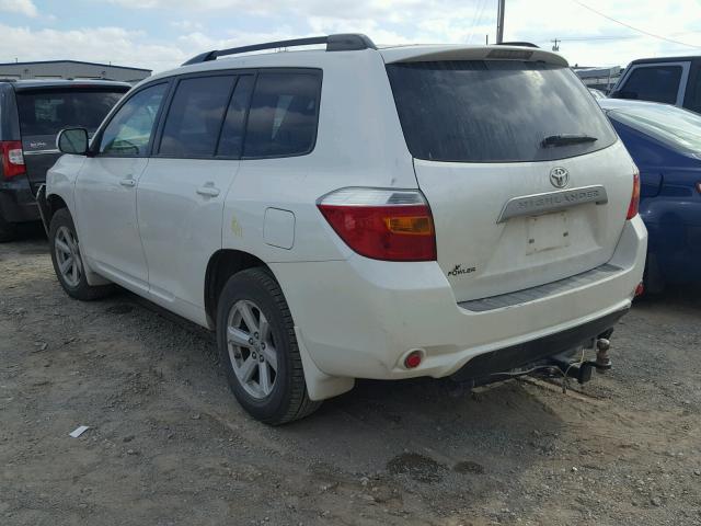 5TDZA3EH7AS001553 - 2010 TOYOTA HIGHLANDER WHITE photo 3