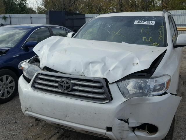 5TDZA3EH7AS001553 - 2010 TOYOTA HIGHLANDER WHITE photo 9