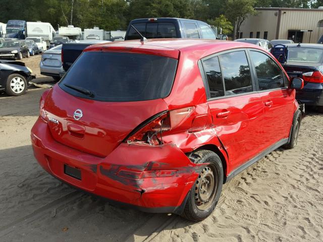 3N1BC13E67L384525 - 2007 NISSAN VERSA S RED photo 4