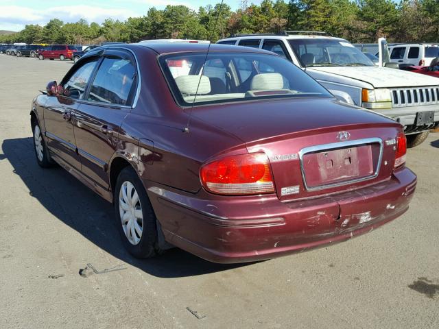 KMHWF25H23A848572 - 2003 HYUNDAI SONATA GL BURGUNDY photo 3