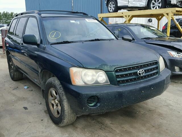 JTEGD21A120041760 - 2002 TOYOTA HIGHLANDER GREEN photo 1