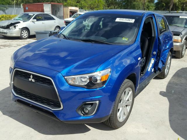 4A4AP3AW7FE042755 - 2015 MITSUBISHI OUTLANDER BLUE photo 2