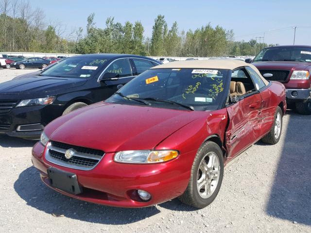 3C3EL55H2TT303253 - 1996 CHRYSLER SEBRING JX RED photo 2