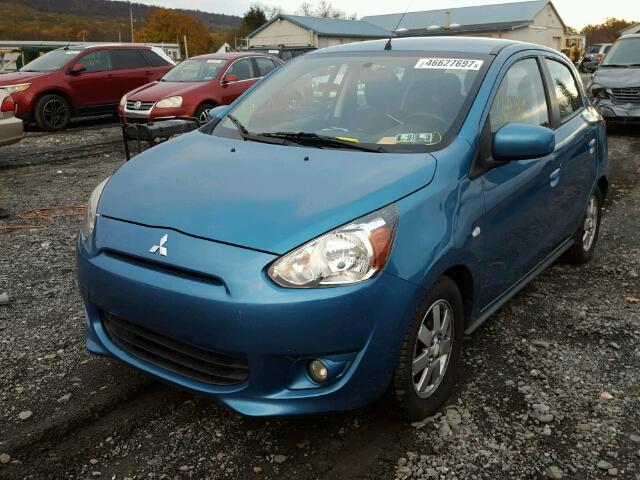 ML32A4HJ0EH006936 - 2014 MITSUBISHI MIRAGE ES BLUE photo 2