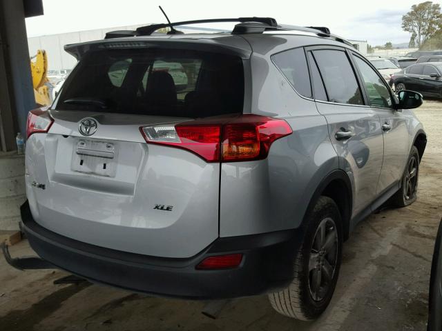 2T3WFREVXFW219215 - 2015 TOYOTA RAV4 XLE GRAY photo 4