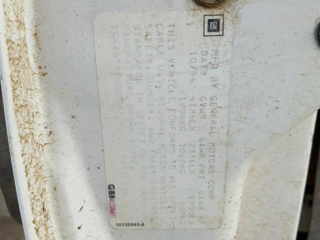 1G4AG55M0S6432138 - 1995 BUICK CENTURY SP WHITE photo 10