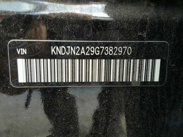 KNDJN2A29G7382970 - 2016 KIA SOUL BLACK photo 10