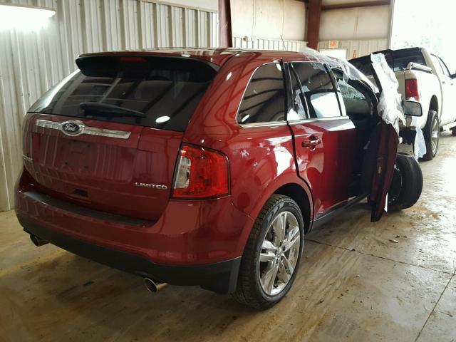 2FMDK3KC4DBC41080 - 2013 FORD EDGE LIMIT MAROON photo 4