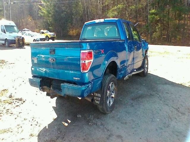 1FTEX1EMXDFB13749 - 2013 FORD F150 SUPER BLUE photo 4