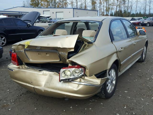 KMHWF35H53A845297 - 2003 HYUNDAI SONATA GLS GOLD photo 4